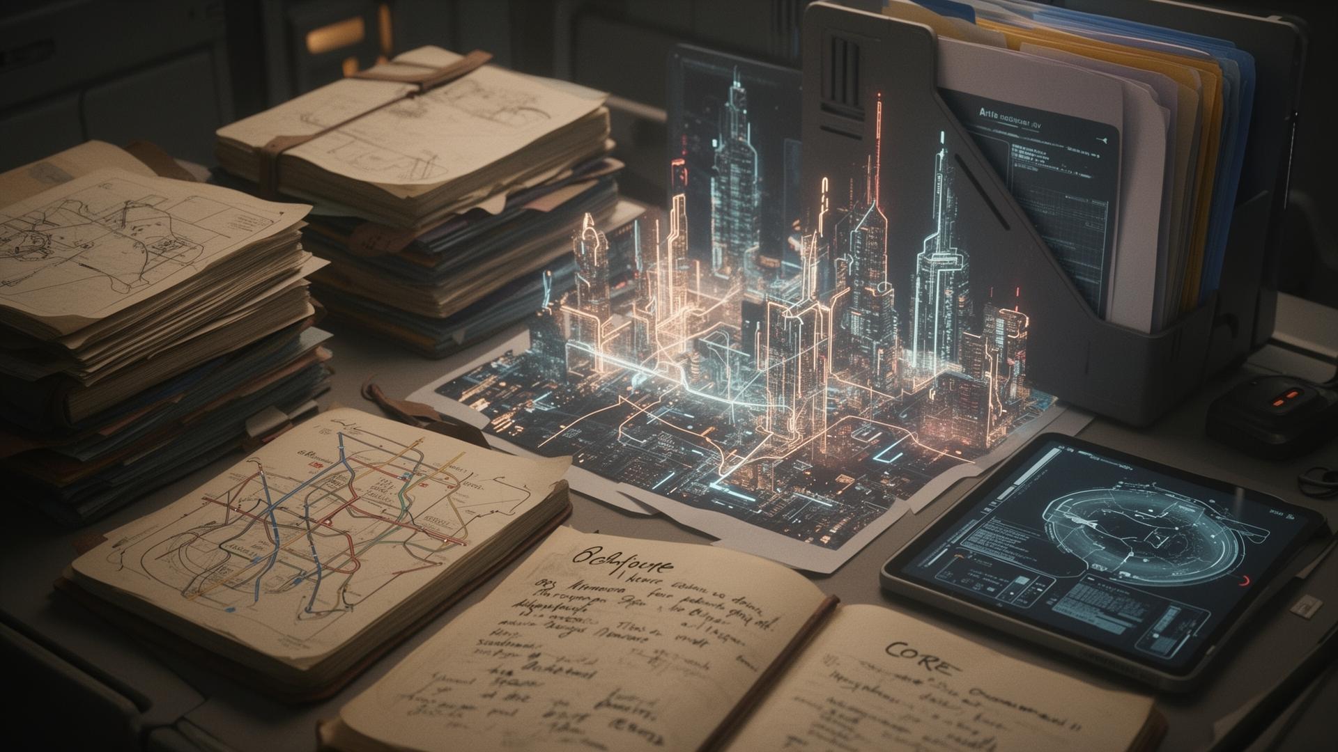 How I Build a Fictional City — A walkthrough of my notebook, my maps, and the seven questions I always ask first.